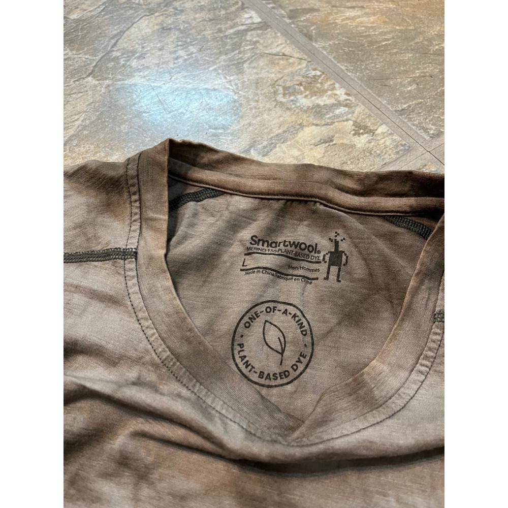Smartwool Vans Long Sleeve Shirt Mens Large Brown Tie Dye Merino 150 Wool - Picture 3 of 6
